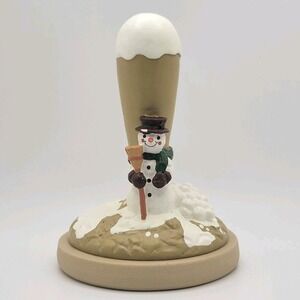 VTG Brown Bag Cookie Art Snowman Stoneware Cookie Stamp #15 1995 Holiday